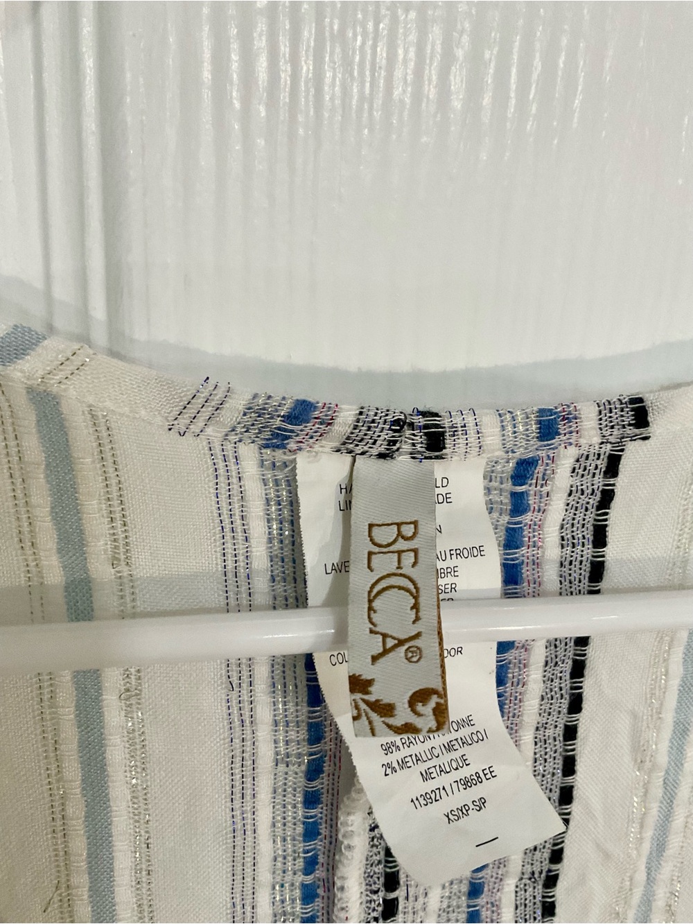 BECCA Radiance Stripe Tunic in White and Pink - Picture 4 of 4